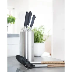 Universal knivblokk 22,5 cm børstet stål