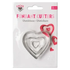 Utstikkersett hjerte 3 deler