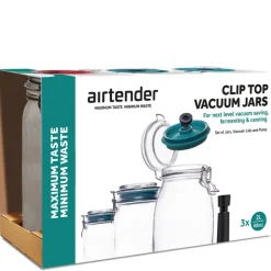 Vakuumforsegler krukker 3 stk 2L grønn