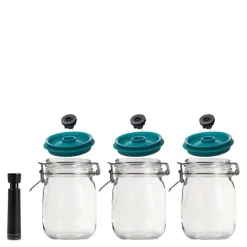 Vakuumforsegler krukker 3 stk 1,5L grønn