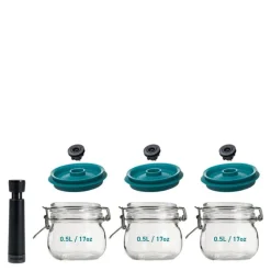 Vakuumforsegler krukker 3 stk 0,5L grønn