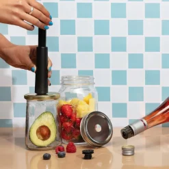 Vakuumforsegler mat og vin gaveeske svart