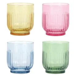 Vannglass farget 33 cl 4 stk mix