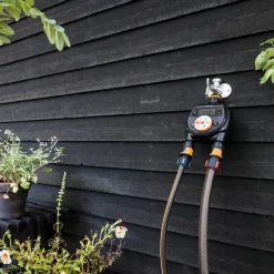 Vanningstimer dobbel til vannslange svart