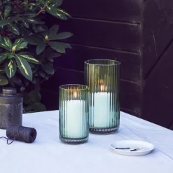 Vase h25 cm grønn glass