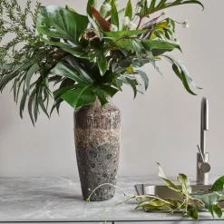 Vase maya 40 cm antikk brun