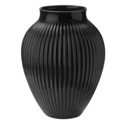 Vase riller 35 cm svart