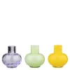 Vases vase 6 cm 3 stk grønn/sitron/amethyst