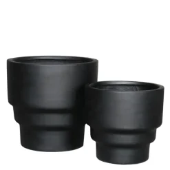 Vegas krukke 2 stk 40/50 cm matt svart