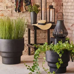 Vegas krukke 2 stk 40/50 cm matt svart