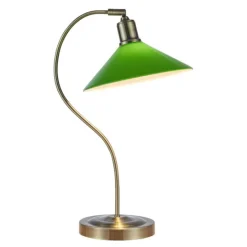 Vela bordlampe 49 cm antique messing/grønn