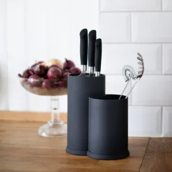 Vida knivblokk og redskapsholder 22,5 cm svart