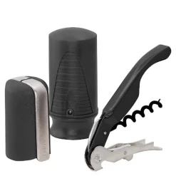 Vin/Champagne gavesett 3 deler svart