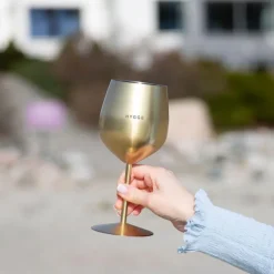 Vinglass stål HYGGE 45 cl 2 stk gull
