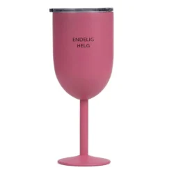 Vinglass termo ENDELIG HELG 35 cl mørk rosa