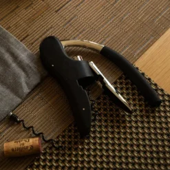 Vinåpner med spakarm og foliekutter 15,5 cm svart