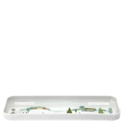 Vinter fat rektangulært 36x12 cm Ildfast porselen hvit