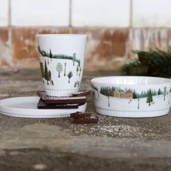 Vinter skål rett kant 14 cm 0,5L Ildfast porselen hvit