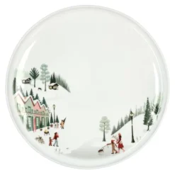 Vinter tallerken flat rett kant 26 cm Ildfast porselen hvit