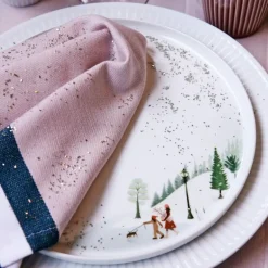 Vinter tallerken flat rett kant 26 cm Ildfast porselen hvit