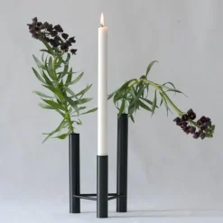 Vista vase/lysestake svart