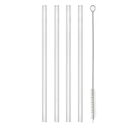 Viva sugerør med rensebørste 20 cm 4 stk klar