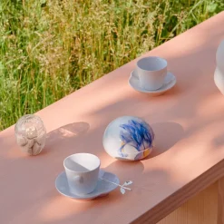 White Elements espressokopp med fat 10 cl