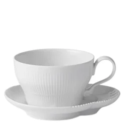 White Elements kopp med fat 26 cl