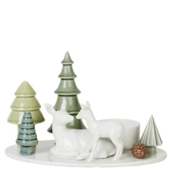 Winter Stories lysestake hjort med kalv