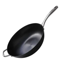 Wokpanne i støpejern 34 cm