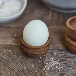 Wood eggeglass 5x3 cm 4 stk natur