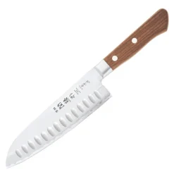 Wood santokukniv m/ luftlommer 16,5 cm blank/natur