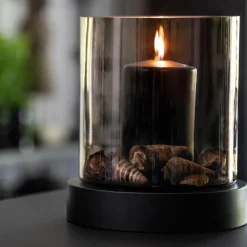 Wood stormlykt topaz m/tresokkel 28 cm