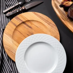 Wooden board tallerken 33 cm teak